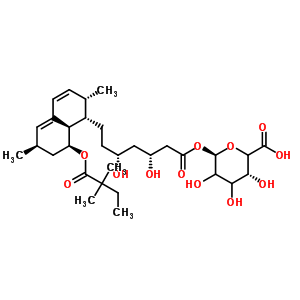1-O-[(3R,5R)-7-{(1S,2S,6R,8S,8aR)-8-[(2,2-二甲基丁?；?氧基]-2,6-二甲基-1,2,6,7,8,8a-六氫-1-萘基}-3,5-二羥基庚酰]-beta-L-甘油-吡喃己糖酸結(jié)構(gòu)式_463962-56-3結(jié)構(gòu)式