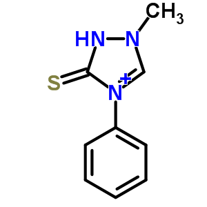2-Methyl-4-phenyl-1,2-diaza-4-azoniacyclopent-3-ene-5-thioneStructure,49572-68-1Structure 2-Methyl-4-phenyl-1,2-diaza-4-azoniacyclopent-3-ene-5-thione Structure,49572-68-1Structure