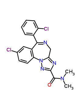 8-Chloro-6-(2-chlorophenyl)-n,n-dimethyl-4h-1,2,4-triazolo(1,5-a)(1,4)benzodiazepine-2-carboxamideStructure,50330-59-1Structure 8-Chloro-6-(2-chlorophenyl)-n,n-dimethyl-4h-1,2,4-triazolo(1,5-a)(1,4)benzodiazepine-2-carboxamide Structure,50330-59-1Structure