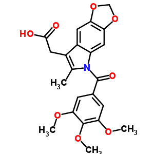 6-甲基-5-(3,4,5-三甲氧基苯甲酰基)-5H-1,3-二氧代[4,5-f]吲哚-7-乙酸結(jié)構(gòu)式_50332-06-4結(jié)構(gòu)式