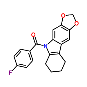 5-(4-氟苯甲?；?-6,7,8,9-四氫-5H-1,3-二氧代[4,5-b]咔唑結(jié)構(gòu)式_50332-19-9結(jié)構(gòu)式
