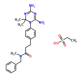 N-芐基-3-[4-(4,6-二氨基-2,2-二甲基-1,3,5-噻嗪-1-基)苯基]-n-甲基-丙酰胺結(jié)構(gòu)式_50508-13-9結(jié)構(gòu)式