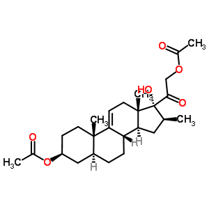 16Beta-methyl-5alpha-delta 9(11)-pregnene-3beta,17alpha,21-triol-20-one-3beta,21-diacetateStructure,50633-44-8Structure 16Beta-methyl-5alpha-delta 9(11)-pregnene-3beta,17alpha,21-triol-20-one-3beta,21-diacetate Structure,50633-44-8Structure