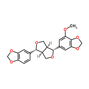 6-[(1S,3aβ,4s,6aβ)-4-(1,3-苯并二氧雜環(huán)戊烯l-5-基)四氫-1h,3h-呋喃并[3,4-c]呋喃-1-基]-4-甲氧基-1,3-苯并二氧雜環(huán)戊烯結構式_50696-38-3結構式