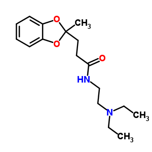 N-(2-二乙基氨基乙基)-2-甲基-1,3-苯并二氧雜環(huán)戊烯-2-丙酰胺結(jié)構(gòu)式_50836-28-7結(jié)構(gòu)式