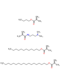 2-Methyl-2-propenoic acid butyl ester polymer with n-3-(dimethylamino)propyl-2-methyl-2-propenamide, dodecyl 2-methyl-2-propenoate and octadecyl 2-methyl-2-propenoateStructure,50867-55-5Structure 2-Methyl-2-propenoic acid butyl ester polymer with n-3-(dimethylamino)propyl-2-methyl-2-propenamide, dodecyl 2-methyl-2-propenoate and octadecyl 2-methyl-2-propenoate Structure,50867-55-5Structure