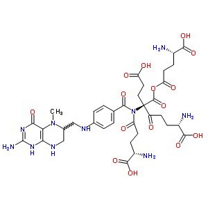 N-(n-(n-(n-(4-(((2-amino-1,4,5,6,7,8-hexahydro-5-methyl-4-oxo-6-pteridinyl)methyl)amino)benzoyl)-l-gamma-glutamyl)-l-gamma-glutamyl)-l-gamma-glutamyl)-l-glutamic acidStructure,50998-20-4Structure N-(n-(n-(n-(4-(((2-amino-1,4,5,6,7,8-hexahydro-5-methyl-4-oxo-6-pteridinyl)methyl)amino)benzoyl)-l-gamma-glutamyl)-l-gamma-glutamyl)-l-gamma-glutamyl)-l-glutamic acid Structure,50998-20-4Structure