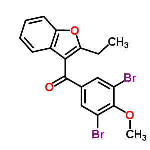 (3,5-Dibromo-4-methoxyphenyl)(2-ethyl-3-benzofuranyl)-methanoneStructure,51073-13-3Structure (3,5-Dibromo-4-methoxyphenyl)(2-ethyl-3-benzofuranyl)-methanone Structure,51073-13-3Structure