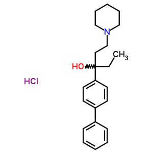 Alpha-(4-聯(lián)苯基)-alpha-乙基-1-哌啶丙醇鹽酸鹽結(jié)構(gòu)式_51097-86-0結(jié)構(gòu)式