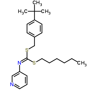 S-(4-(1,1-dimethylethyl)phenyl)methyl s-hexyl 3-pyridinylcarbonimidodithioateStructure,51308-58-8Structure S-(4-(1,1-dimethylethyl)phenyl)methyl s-hexyl 3-pyridinylcarbonimidodithioate Structure,51308-58-8Structure