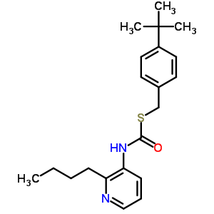 O-butyl s-((4-(1,1-dimethylethyl)phenyl)methyl) 3-pyridinylcarbonimidothioateStructure,51308-64-6Structure O-butyl s-((4-(1,1-dimethylethyl)phenyl)methyl) 3-pyridinylcarbonimidothioate Structure,51308-64-6Structure