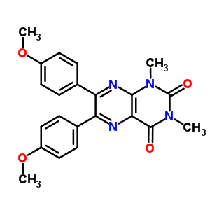 6,7-Bis(4-methoxyphenyl)-1,3-dimethyl-pteridine-2,4-dioneStructure,51445-47-7Structure 6,7-Bis(4-methoxyphenyl)-1,3-dimethyl-pteridine-2,4-dione Structure,51445-47-7Structure