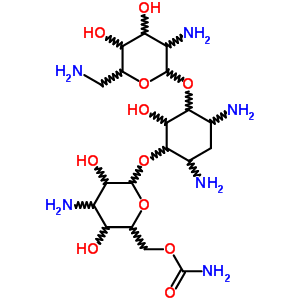 6-O-(3-amino-6-carbamoyl-3-deoxy-alpha-d-glucopyranosyl)-4-o-(2,6-diamino-2,6-dideoxy-alpha-d-glucopyranosyl)-2-deoxy-d-streptamineStructure,51736-76-6Structure 6-O-(3-amino-6-carbamoyl-3-deoxy-alpha-d-glucopyranosyl)-4-o-(2,6-diamino-2,6-dideoxy-alpha-d-glucopyranosyl)-2-deoxy-d-streptamine Structure,51736-76-6Structure