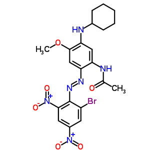 N-[2-[(2-溴-4,6-二硝基苯基)氮雜]-5-(環(huán)己基氨基)-4-甲氧基苯基]乙酰胺結(jié)構(gòu)式_51897-36-0結(jié)構(gòu)式
