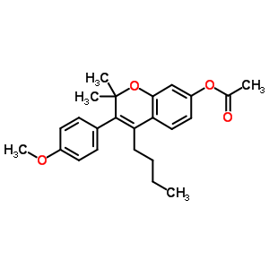 2H-1-benzopyran-7-ol,4-butyl-3-(4-methoxyphenyl)-2,2-dimethyl-, 7-acetateStructure,5218-95-1Structure 2H-1-benzopyran-7-ol,4-butyl-3-(4-methoxyphenyl)-2,2-dimethyl-, 7-acetate Structure,5218-95-1Structure