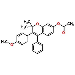 2H-1-benzopyran-7-ol,3-(4-methoxyphenyl)-2,2-dimethyl-4-phenyl-, 7-acetateStructure,5218-96-2Structure 2H-1-benzopyran-7-ol,3-(4-methoxyphenyl)-2,2-dimethyl-4-phenyl-, 7-acetate Structure,5218-96-2Structure