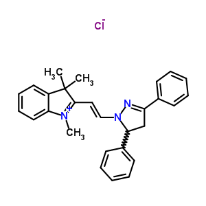 3H-indolium, 2-2-(4,5-dihydro-3,5-diphenyl-1h-pyrazol-1-yl)ethenyl-1,3,3-trimethyl-, chlorideStructure,52204-20-3Structure 3H-indolium, 2-2-(4,5-dihydro-3,5-diphenyl-1h-pyrazol-1-yl)ethenyl-1,3,3-trimethyl-, chloride Structure,52204-20-3Structure