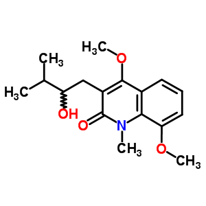 2(1H)-quinolinone,3-(2-hydroxy-3-methylbutyl)-4,8-dimethoxy-1-methyl-Structure,52306-35-1Structure 2(1H)-quinolinone,3-(2-hydroxy-3-methylbutyl)-4,8-dimethoxy-1-methyl- Structure,52306-35-1Structure