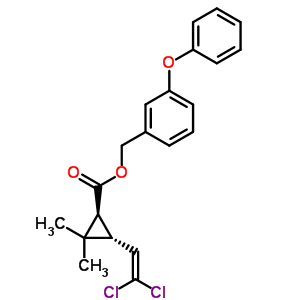 (3-Phenoxyphenyl)methyl 3-(2,2-dichloroethenyl)-2,2-dimethyl-cyclopropane-1-carboxylateStructure,52341-32-9Structure (3-Phenoxyphenyl)methyl 3-(2,2-dichloroethenyl)-2,2-dimethyl-cyclopropane-1-carboxylate Structure,52341-32-9Structure