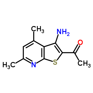 1-(3-氨基-4,6-二甲基噻吩并[2,3-b]吡啶-2-基)乙酮結(jié)構(gòu)式_52505-42-7結(jié)構(gòu)式