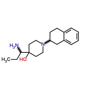 4-(1-氨基丙基)-1-(1,2,3,4-四氫萘-2-基)哌啶-4-醇結(jié)構(gòu)式_52664-16-1結(jié)構(gòu)式