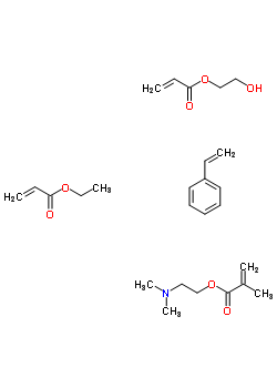 2-Methyl-2-propenoic acid 2-(dimethylamino)ethyl ester polymer with ethenylbenzene, ethyl 2-propenoate and 2-hydroxyethyl 2-propenoateStructure,52722-05-1Structure 2-Methyl-2-propenoic acid 2-(dimethylamino)ethyl ester polymer with ethenylbenzene, ethyl 2-propenoate and 2-hydroxyethyl 2-propenoate Structure,52722-05-1Structure