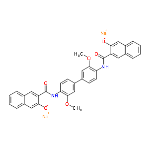 N,N-(3,3-二甲氧基(1,1-聯(lián)苯)-4,4-二yl)雙(3-羥基-2-萘羧酰胺二鈉結(jié)構(gòu)式_52735-88-3結(jié)構(gòu)式