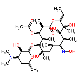 3-O-acetyl-3-o-de(2,6-dideoxy-3-c-methyl-3-o-methyl-alpha-l-ribo-hexopyranosyl)erythromycin 9-oximeStructure,53066-45-8Structure 3-O-acetyl-3-o-de(2,6-dideoxy-3-c-methyl-3-o-methyl-alpha-l-ribo-hexopyranosyl)erythromycin 9-oxime Structure,53066-45-8Structure