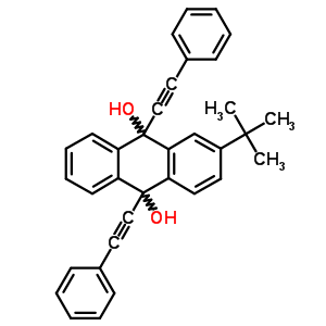 2-(1,1-二甲基乙基)-9,10-二氫-9,10-雙(2-苯基乙炔)-9,10-蒽二醇結(jié)構(gòu)式_53134-78-4結(jié)構(gòu)式