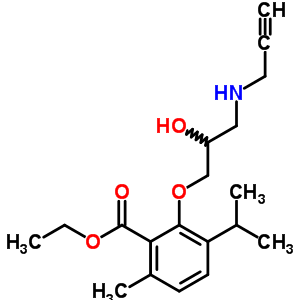 3-[2-羥基-3-(2-丙炔氨基)丙氧基]-p-異丙基苯-2-羧酸乙酯結(jié)構(gòu)式_53251-80-2結(jié)構(gòu)式