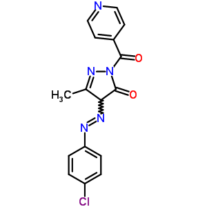 4-(4-Chlorophenyl)diazenyl-5-methyl-2-(pyridine-4-carbonyl)-4h-pyrazol-3-oneStructure,53306-90-4Structure 4-(4-Chlorophenyl)diazenyl-5-methyl-2-(pyridine-4-carbonyl)-4h-pyrazol-3-one Structure,53306-90-4Structure