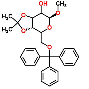 甲基 3,4-O-異亞丙基-6-O-三苯甲基-alpha-D-吡喃半乳糖苷結(jié)構(gòu)式_53685-07-7結(jié)構(gòu)式