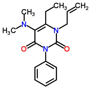 1-烯丙基-5-(二甲基氨基)-6-乙基-3-苯基尿嘧啶結(jié)構(gòu)式_53727-43-8結(jié)構(gòu)式
