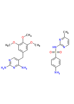 4-Amino-n-(4-methyl-2-pyrimidinyl)benzenesulfonamide mixt. with 5-((3,4,5-trimethoxyphenyl)meth yl)-2,4-pyrimidinediamineStructure,54242-77-2Structure 4-Amino-n-(4-methyl-2-pyrimidinyl)benzenesulfonamide mixt. with 5-((3,4,5-trimethoxyphenyl)meth yl)-2,4-pyrimidinediamine Structure,54242-77-2Structure