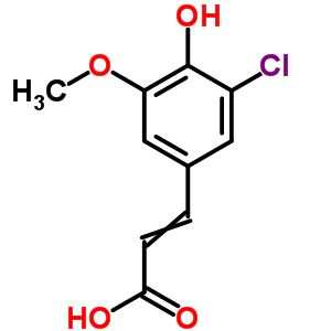 3-(3-Chloro-4-hydroxy-5-methoxy-phenyl)prop-2-enoic acidStructure,5438-40-4Structure 3-(3-Chloro-4-hydroxy-5-methoxy-phenyl)prop-2-enoic acid Structure,5438-40-4Structure