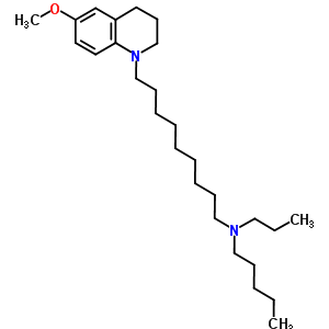 9-(6-Methoxy-3,4-dihydro-2h-quinolin-1-yl)-n-pentyl-n-propyl-nonan-1-amineStructure,5443-20-9Structure 9-(6-Methoxy-3,4-dihydro-2h-quinolin-1-yl)-n-pentyl-n-propyl-nonan-1-amine Structure,5443-20-9Structure