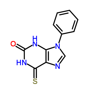 2H-purin-2-one,1,3,6,9-tetrahydro-9-phenyl-6-thioxo-Structure,5444-44-0Structure 2H-purin-2-one,1,3,6,9-tetrahydro-9-phenyl-6-thioxo- Structure,5444-44-0Structure