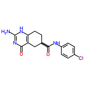 6-Quinazolinecarboxamide,2-amino-n-(4-chlorophenyl)-3,4,5,6,7,8-hexahydro-4-oxo-Structure,5446-26-4Structure 6-Quinazolinecarboxamide,2-amino-n-(4-chlorophenyl)-3,4,5,6,7,8-hexahydro-4-oxo- Structure,5446-26-4Structure