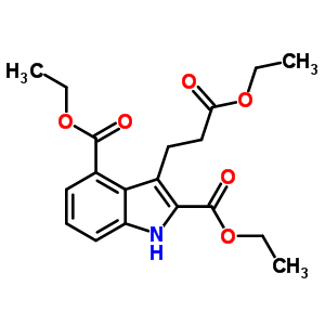 1H-indole-2,4-dicarboxylicacid, 3-(3-ethoxy-3-oxopropyl)-, 2,4-diethyl esterStructure,5446-68-4Structure 1H-indole-2,4-dicarboxylicacid, 3-(3-ethoxy-3-oxopropyl)-, 2,4-diethyl ester Structure,5446-68-4Structure