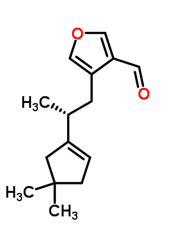 (R)-4-(2-(4,4-dimethyl-1-cyclopenten-1-yl)propyl)-3-furancarboxaldehydeStructure,54462-53-2Structure (R)-4-(2-(4,4-dimethyl-1-cyclopenten-1-yl)propyl)-3-furancarboxaldehyde Structure,54462-53-2Structure