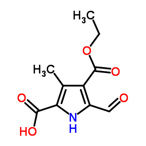 5-Formyl-3-methyl-1H-pyrrole-2,4-dicarboxylic acid 4-ethyl esterStructure,5448-14-6Structure 5-Formyl-3-methyl-1H-pyrrole-2,4-dicarboxylic acid 4-ethyl ester Structure,5448-14-6Structure