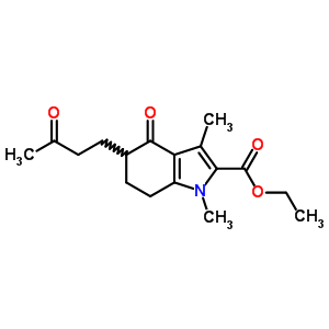 Ethyl 1,3-dimethyl-4-oxo-5-(3-oxobutyl)-6,7-dihydro-5h-indole-2-carboxylateStructure,54874-75-8Structure Ethyl 1,3-dimethyl-4-oxo-5-(3-oxobutyl)-6,7-dihydro-5h-indole-2-carboxylate Structure,54874-75-8Structure