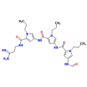 N-(5-(((3-amino-3-iminopropyl)amino)carbonyl)-1-propyl-1h-pyrrol-3-yl)-4-(((4-(formylamino)-1-propyl-1h-pyrrol-2-yl)carbonyl)amino)-1-propyl-1h-pyrrole-2-carboxamideStructure,54954-78-8Structure N-(5-(((3-amino-3-iminopropyl)amino)carbonyl)-1-propyl-1h-pyrrol-3-yl)-4-(((4-(formylamino)-1-propyl-1h-pyrrol-2-yl)carbonyl)amino)-1-propyl-1h-pyrrole-2-carboxamide Structure,54954-78-8Structure