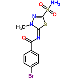 N-[5-(氨基磺?；?-3-甲基-1,3,4-噻二唑-2(3h)-基]-4-溴苯甲酰胺結(jié)構(gòu)式_55250-68-5結(jié)構(gòu)式
