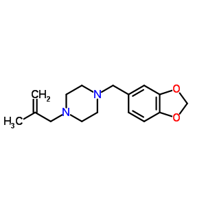 1-(2-Methylallyl)-4-(3,4-methylenedioxybenzyl)piperazineStructure,55436-36-7Structure 1-(2-Methylallyl)-4-(3,4-methylenedioxybenzyl)piperazine Structure,55436-36-7Structure