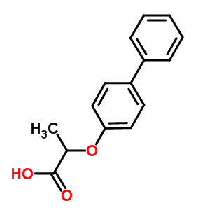 2-([1,1-聯(lián)苯]-4-基氧基)-丙酸結(jié)構(gòu)式_5555-13-5結(jié)構(gòu)式