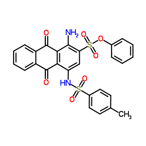 1-氨基-4-(4-甲基苯基磺酰氨基)-2-蒽醌磺酸苯酯結(jié)構(gòu)式_56222-83-4結(jié)構(gòu)式