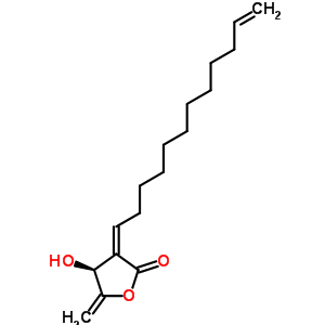 (S)-3-[(z)-11-十二烯-1-基]-4,5-二氫-4-羥基-5-亞甲基呋喃-2(3h)-酮結構式_56799-51-0結構式