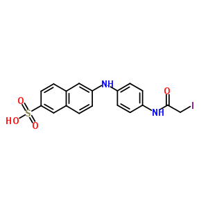 2-(4-(2-Iodoacetamido)phenyl)aminonaphthalene-6-sulfonic acidStructure,57450-03-0Structure 2-(4-(2-Iodoacetamido)phenyl)aminonaphthalene-6-sulfonic acid Structure,57450-03-0Structure