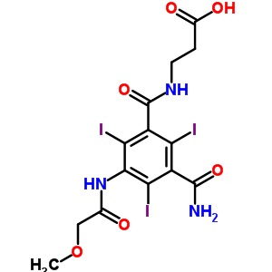 N-[3-氨基甲酰-2,4,6-三碘-5-[(2-甲氧基乙?；?氨基]苯甲酰基]-β-丙氨酸結(jié)構(gòu)式_57469-53-1結(jié)構(gòu)式